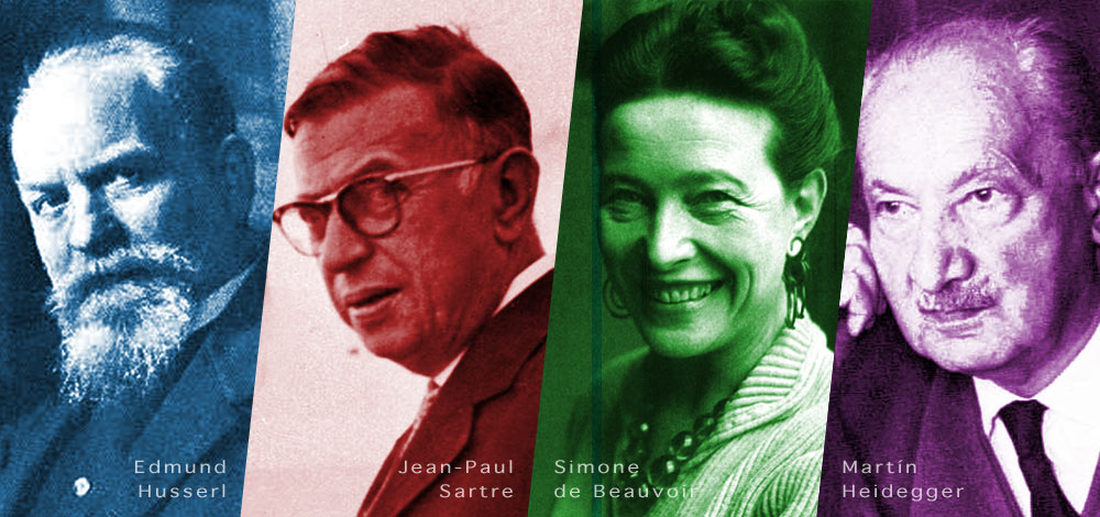 Husserl, Sartre, Beauvoir e Heidegger